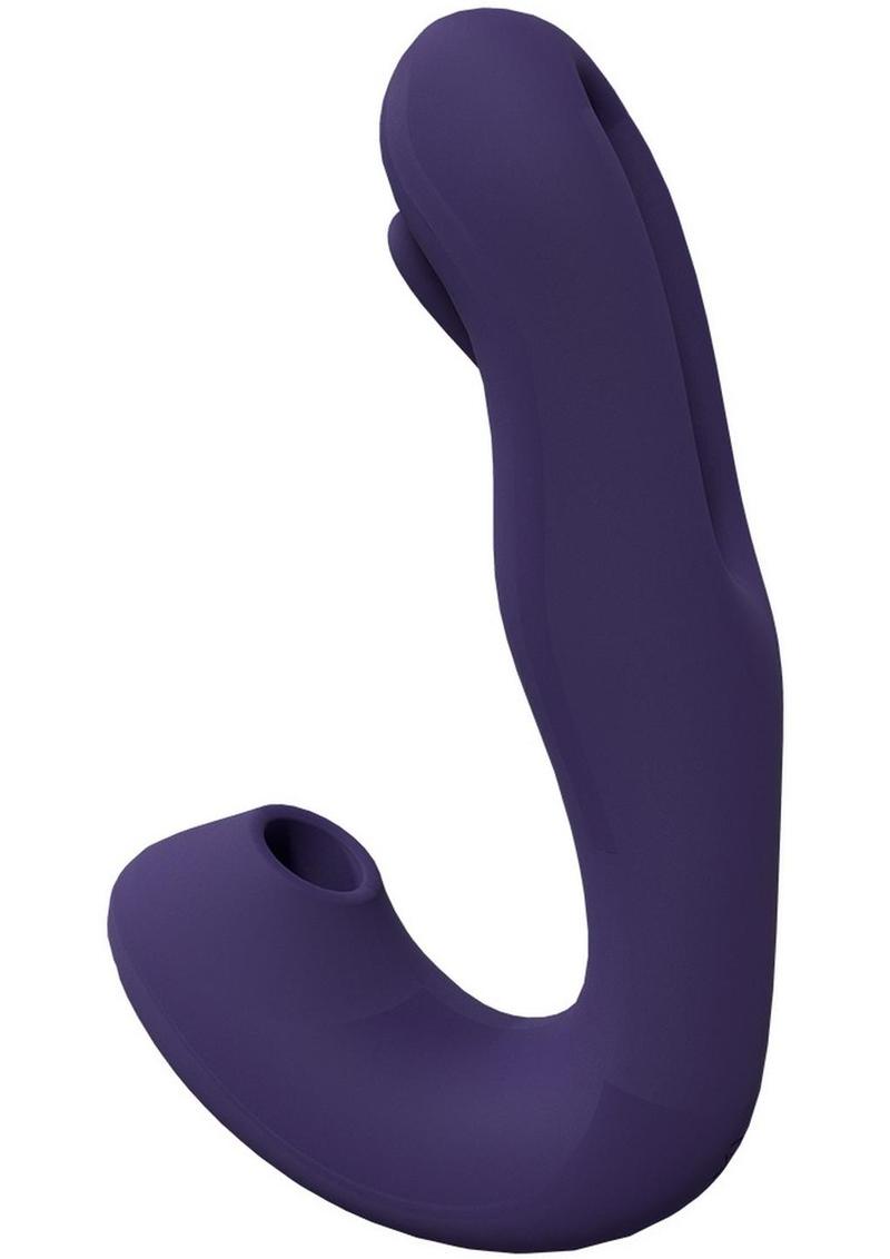 Vive YUNA Rechargeable Silicone Triple Motor Air Wave Vibrator with G-Spot Flapping Stimulation Vibrator - Purple
