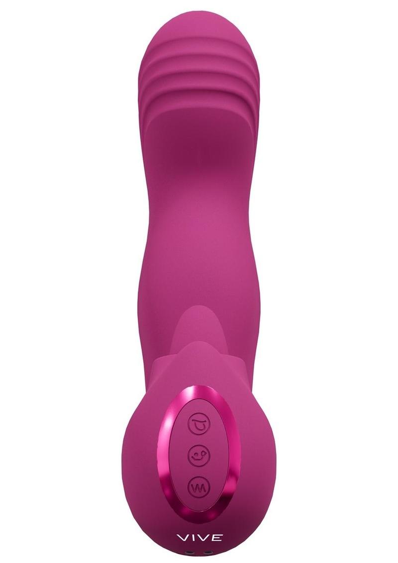 Vive YUMI Rechargeable Silicone Triple Motor G-Spot Finger Motion Vibrator - Pink