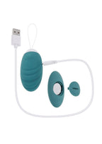 Oval Office Rechargeable Silicone Egg with Remote Control - Blue
