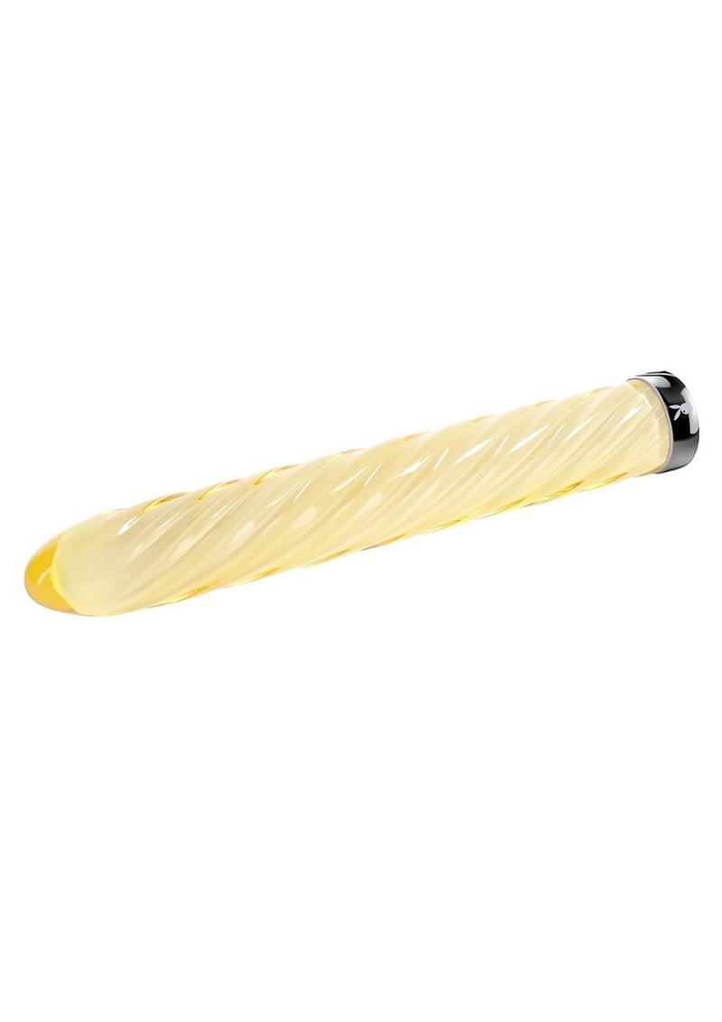 Playboy Twist of Fate Rechargeable Glass Twirling Vibrator - Yellow