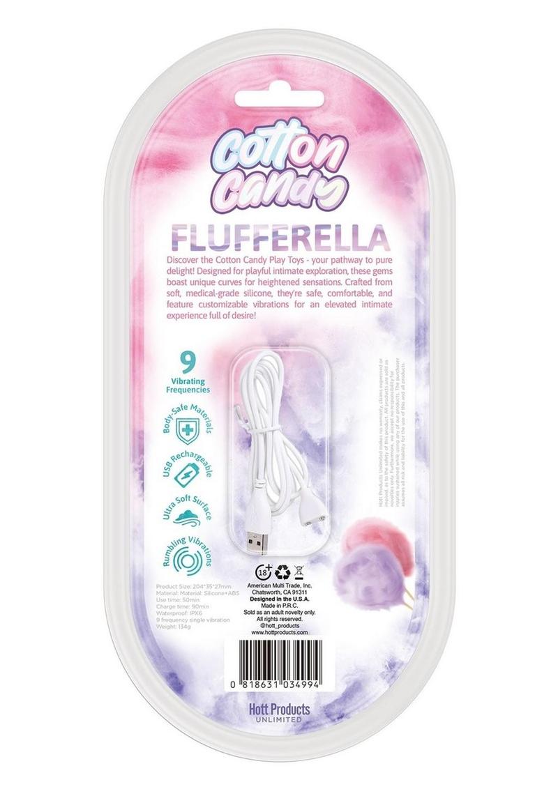 Cotton Candy Flufferella Rechargeable Silicone Vibrator - Fuschia/Aqua