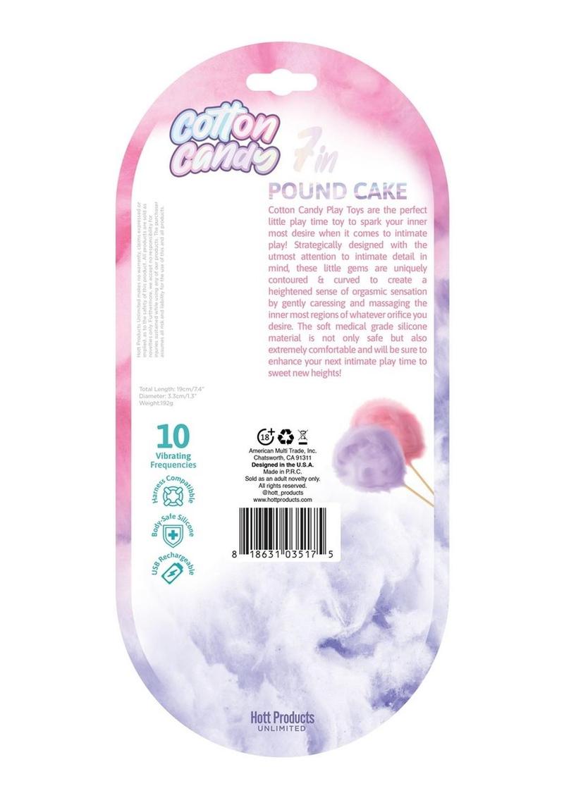 Cotton Candy Pound Cake Rechargeable Silicone Dong - Fuschia/Aqua
