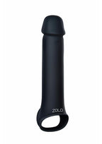 Zolo Vibrating Silicone Rechargeable Penis Extender with Remote Control - Black