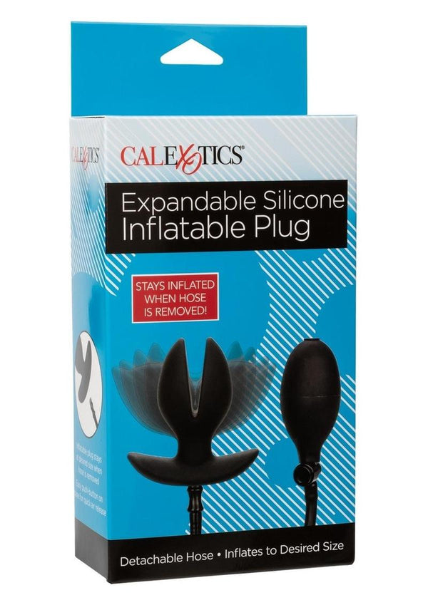 Anal Toys Expandable Silicone Inflatable Plug - Black