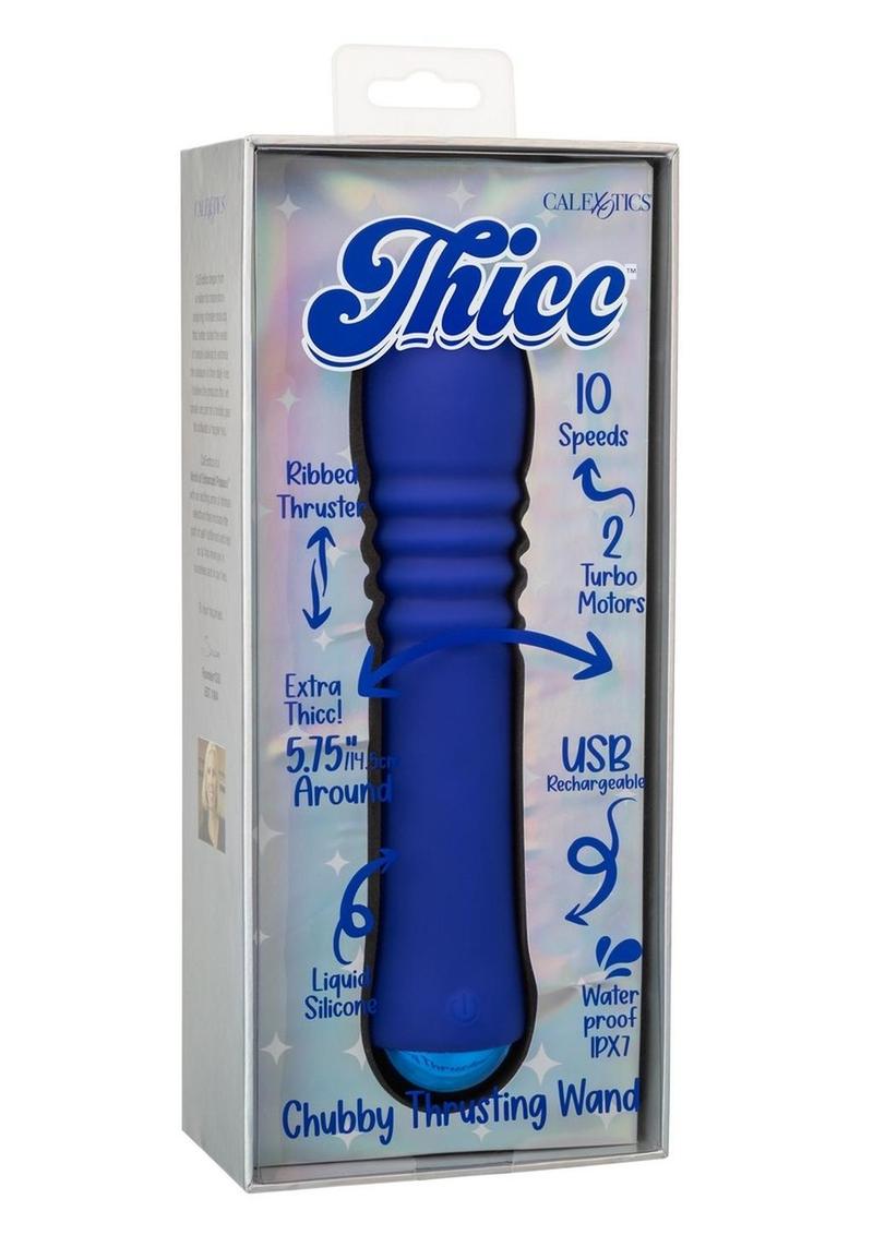 Thicc Chubby Thrusting Rechargeable Silicone Vibrating Wand - Purple