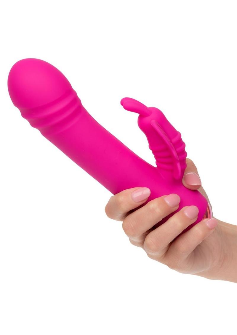 Thicc Chubby Rotating Rechargeable Silicone Butterfly Rabbit Vibrator - Purple