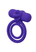 Couple's Enhancers Silicone Rechargeable Dual Climaxer Cock Ring - Purple