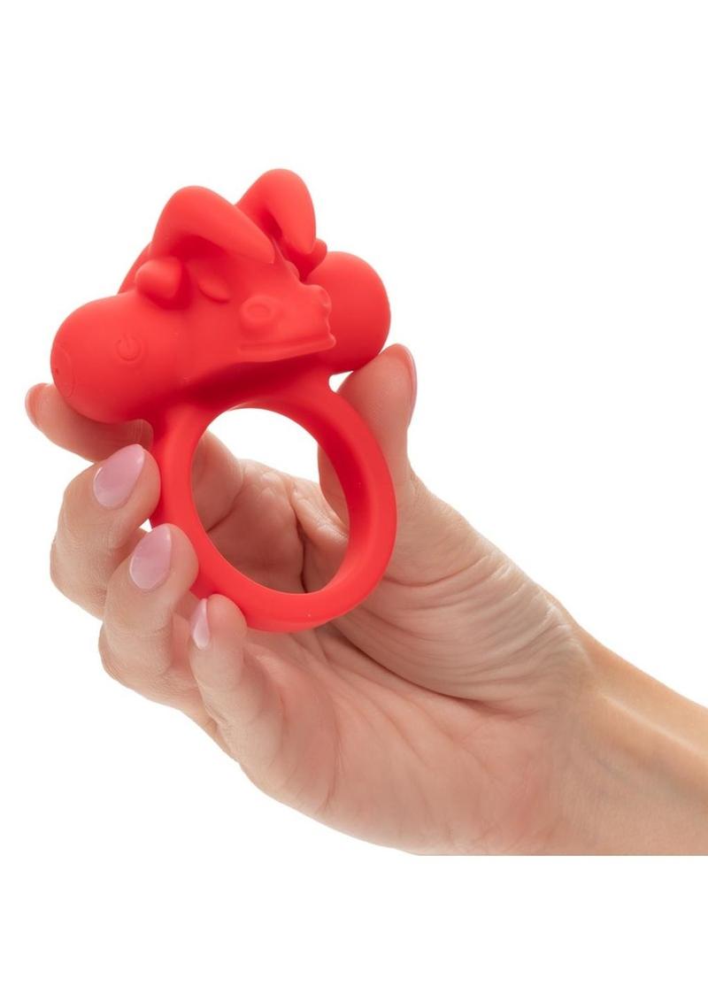 Couple's Enhancers Silicone Rechargeable The Matador Cock Ring - Red