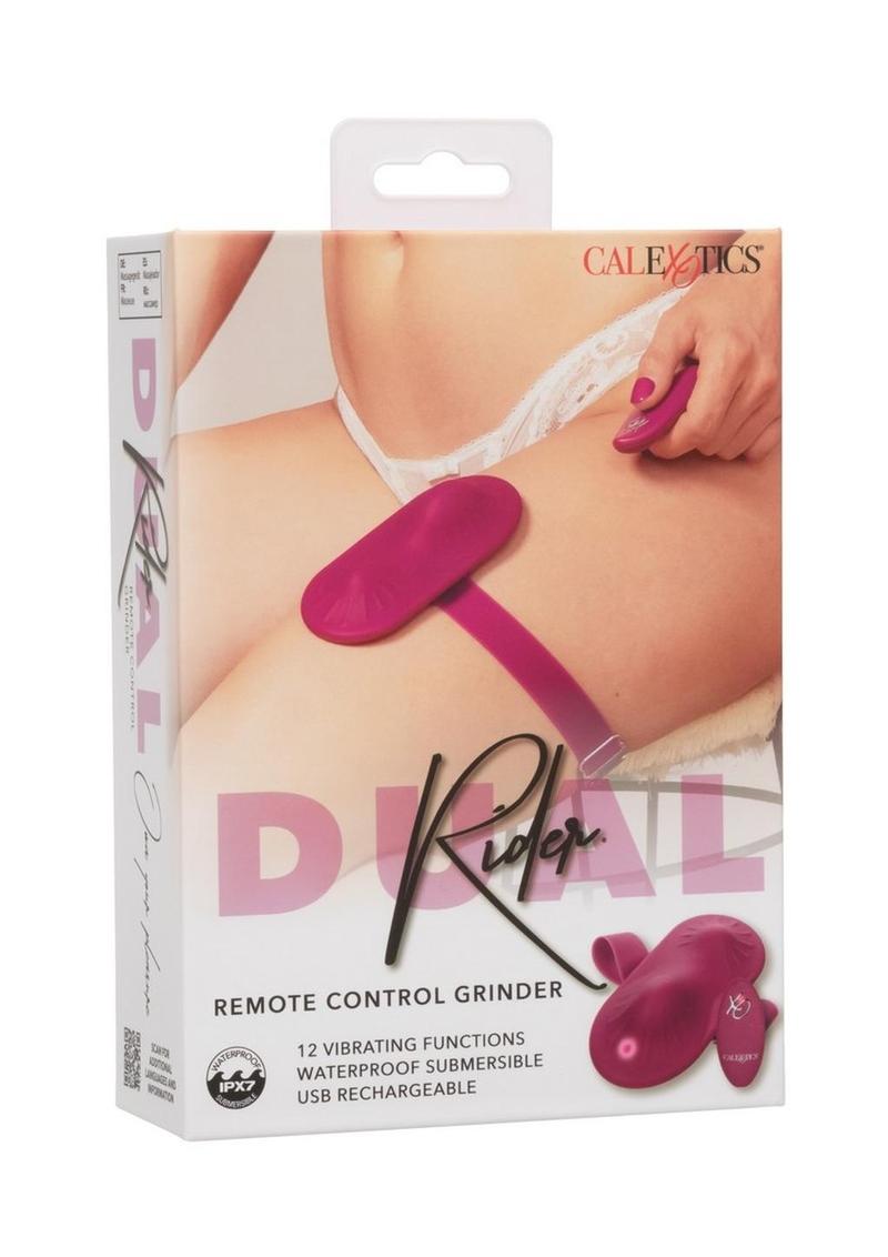 Dual Rider Grinder Rechargeable Silicone Vibrator with Remote Control - Red