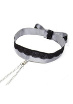 Fifty Shades of Grey Play Nice Satin & Lace Collar & Nipple Clamps - Silver/Black