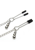 Fifty Shades of Grey Play Nice Satin & Lace Collar & Nipple Clamps - Silver/Black
