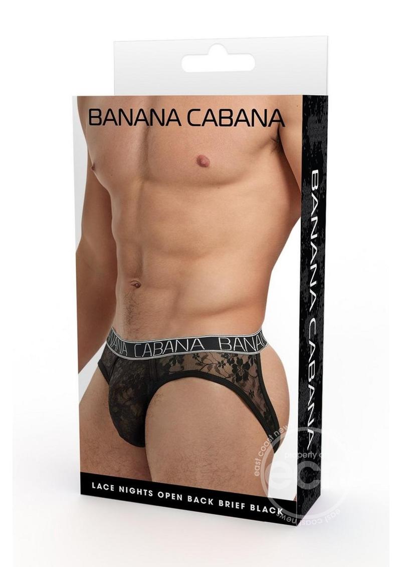 Banana Cabana Lace Nights Open Back Brief