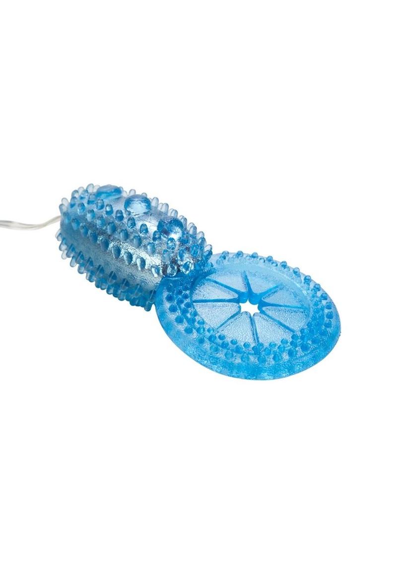 Shane's World His Stimulator Vibrating Cock Ring with Wired Remote Control - Blue