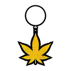 Gold Glitter Leaf Keychain