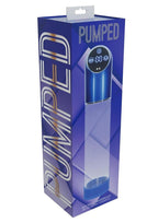 Pumped Automatic Waterproof Rechargeable Silicone Penis Pump - Metal Blue