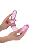 RealRock Crystal Clear Double Dong 13in - Pink