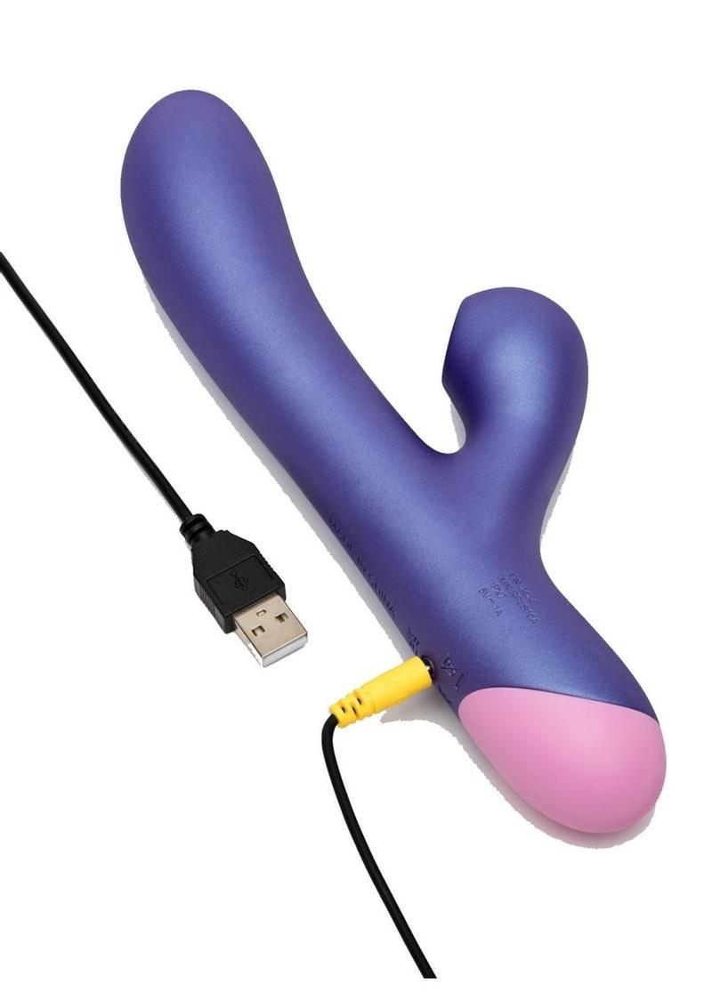 Romp Pulse Rechargeable Silicone Rabbit Vibrator with Pleasure Air - Purple/Pink