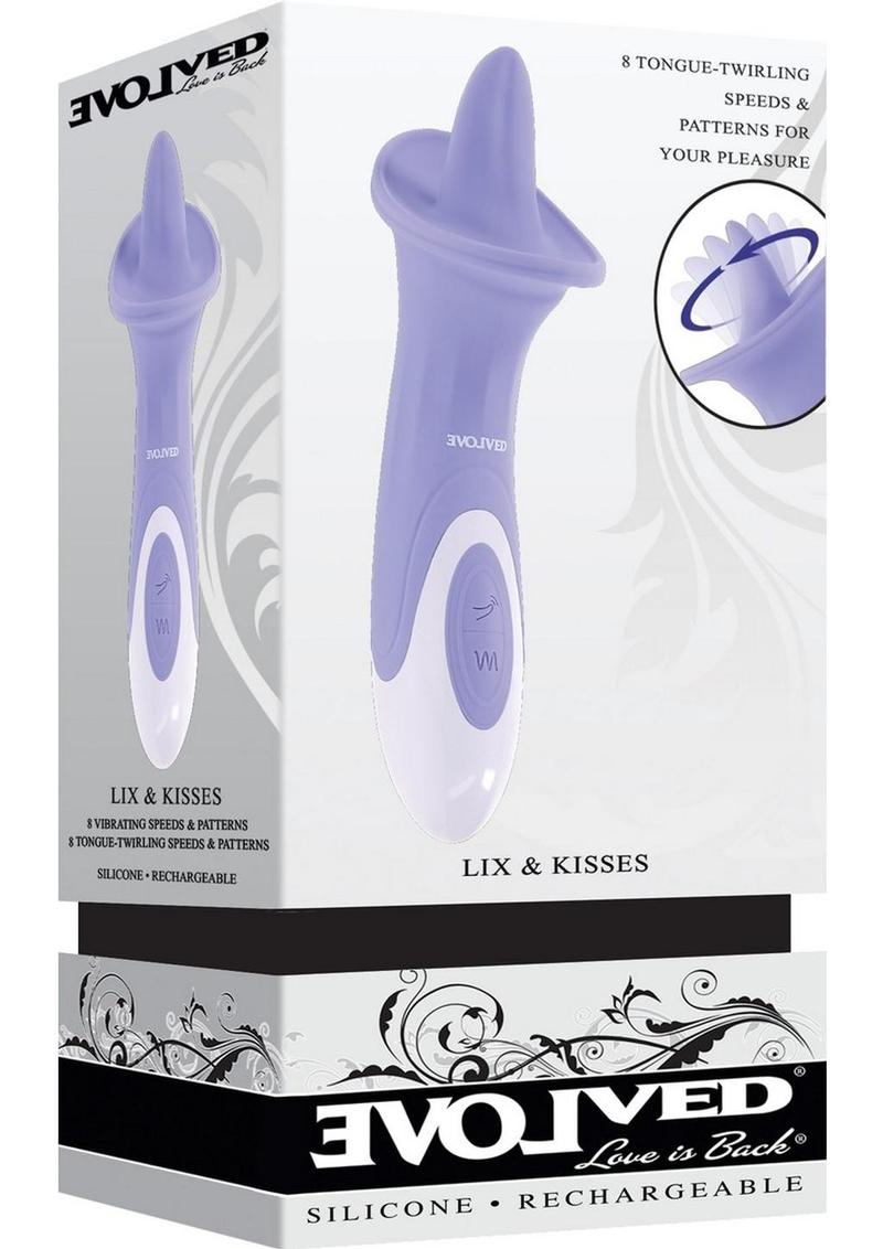 Lix & Kisses Rechargeable Silicone Clitoral Stimulator - Purple/White