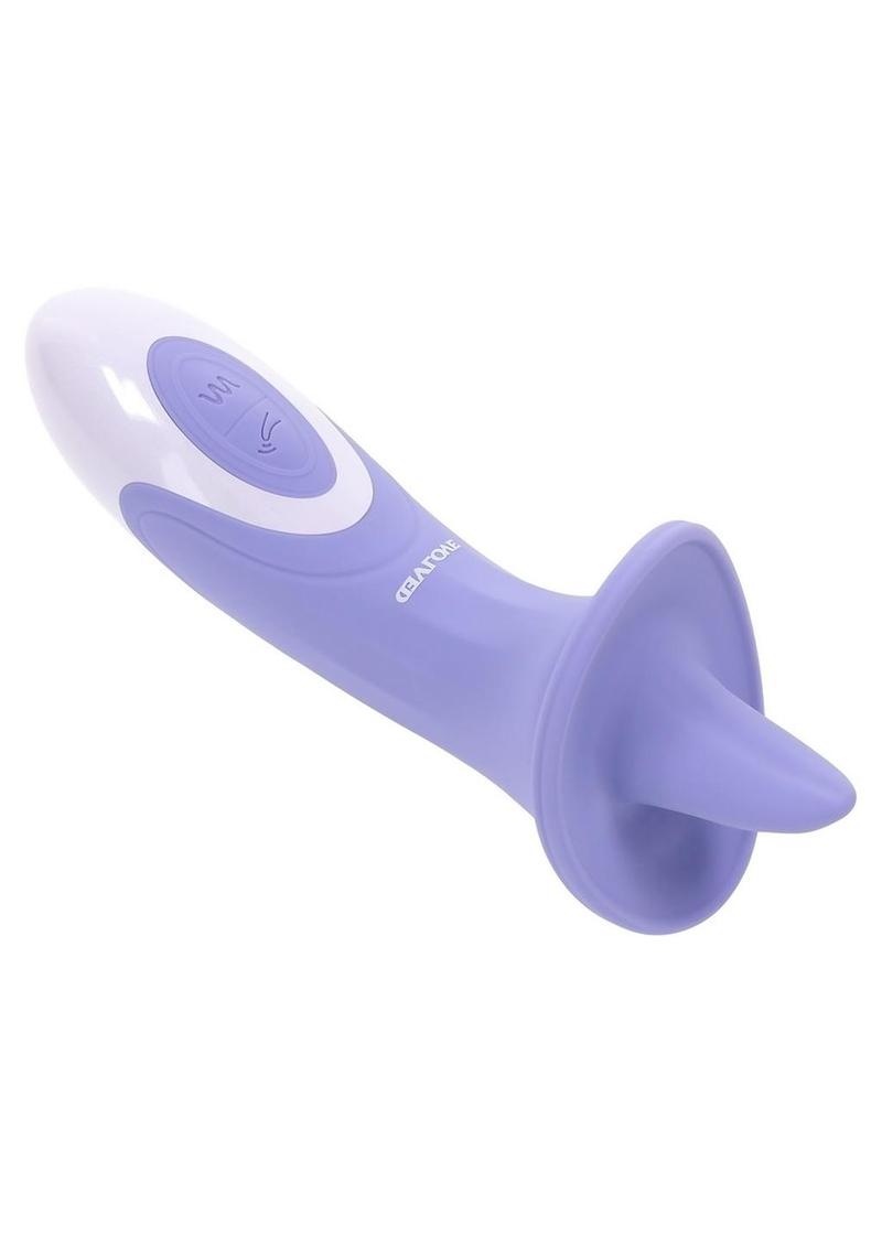 Lix & Kisses Rechargeable Silicone Clitoral Stimulator - Purple/White