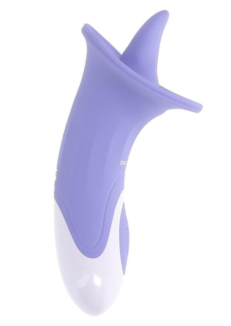Lix & Kisses Rechargeable Silicone Clitoral Stimulator - Purple/White