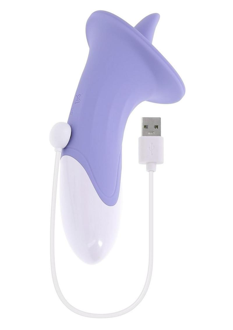 Lix & Kisses Rechargeable Silicone Clitoral Stimulator - Purple/White