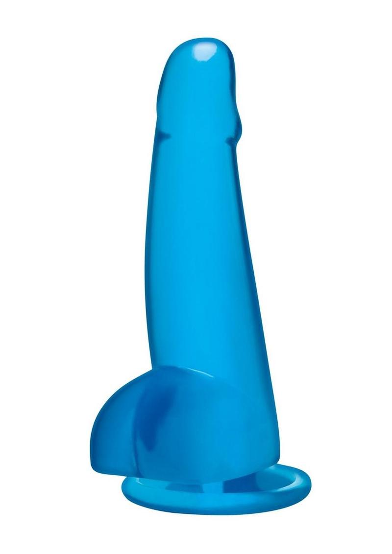 Blue Line Suction Cup Dildo with Balls 5.75in