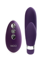 VeDO Jeni C-Shaped Rechargeable Silicone Dual Motor Vibrator with Remote Control - Purple