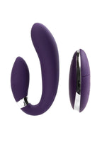 VeDO Jeni C-Shaped Rechargeable Silicone Dual Motor Vibrator with Remote Control - Purple