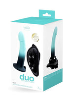 VeDO Duo Silicone Dildo with Harness - Turquoise