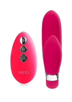 VeDO Jeni C-Shaped Rechargeable Silicone Dual Motor Vibe with Remote Control - Pink