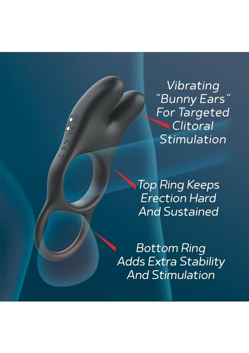 Red Dot Silicone Rechargeable Vibrating Cock Ring V1
