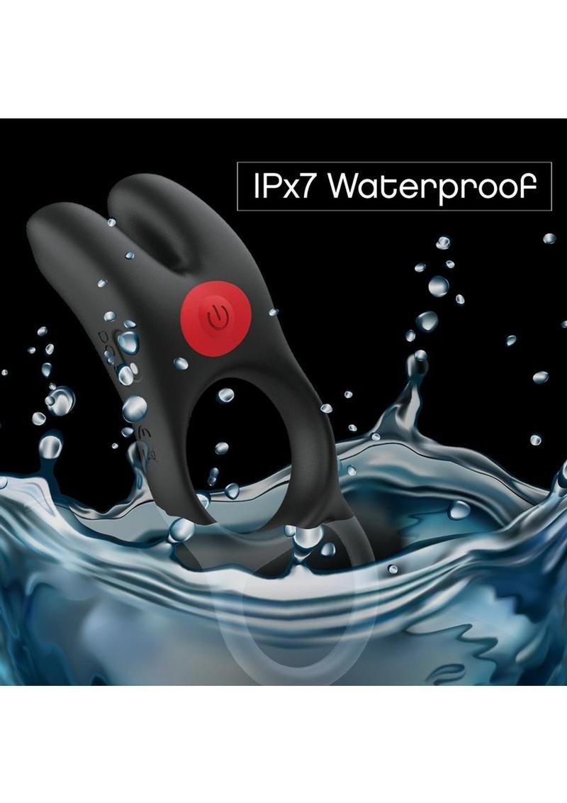 Red Dot Silicone Rechargeable Vibrating Cock Ring V1