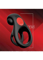 Red Dot Silicone Rechargeable Vibrating Cock Ring V2