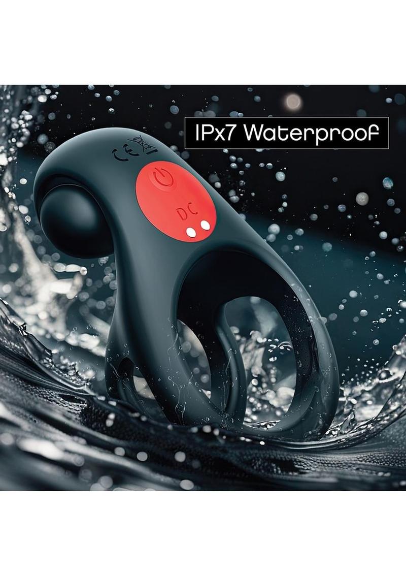 Red Dot Silicone Rechargeable Vibrating Cock Ring V2