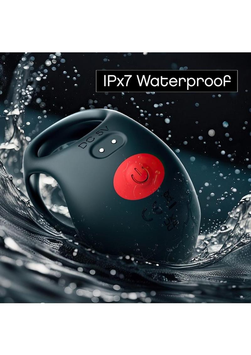 Red Dot Silicone Rechargeable Vibrating Cock Ring V3