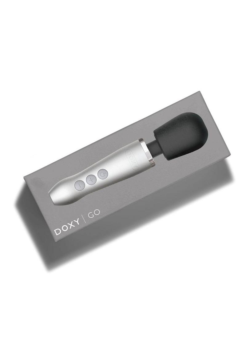 Doxy Go Rechargeable Wand Massager - Brushed Metal