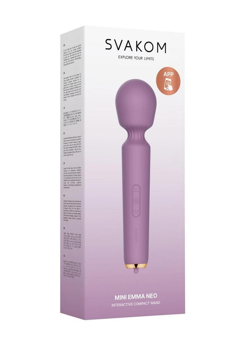 Svakom Mini Emma Neo App Compatible Rechargeable Silicone Wand - Lavender