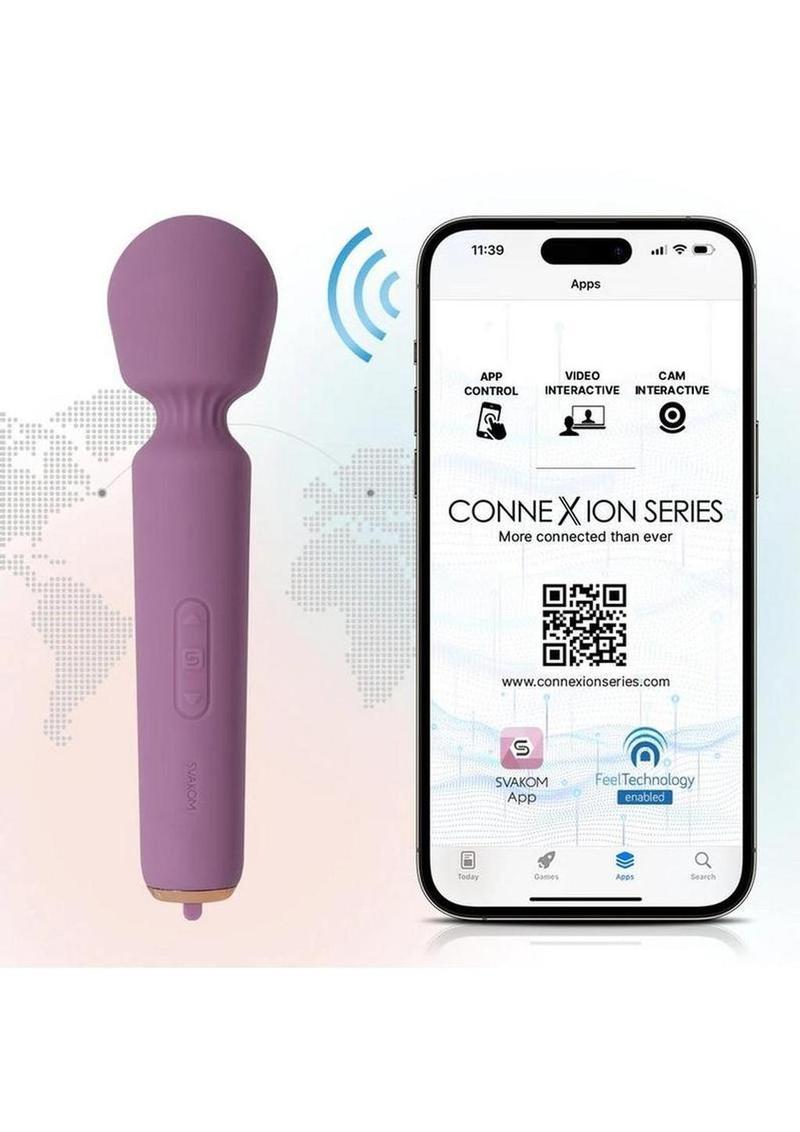 Svakom Mini Emma Neo App Compatible Rechargeable Silicone Wand - Lavender