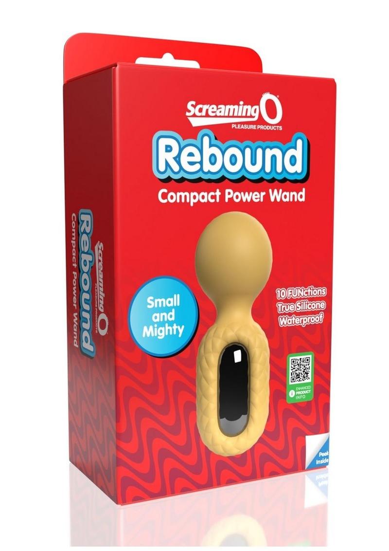 Screaming O Rebound Rechargeable Silicone Compact Power Wand - Bumblebee Yellow