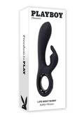 Playboy Late Night Bunny Rechargeable Silicone Rabbit Vibrator - Black