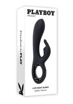 Playboy Late Night Bunny Rechargeable Silicone Rabbit Vibrator - Black