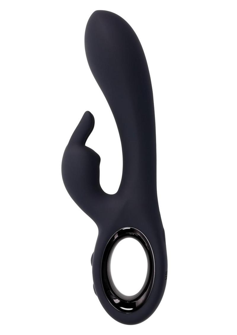 Playboy Late Night Bunny Rechargeable Silicone Rabbit Vibrator - Black