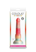 Colours Stacked Silicone Dildo 6in - Red/Gold