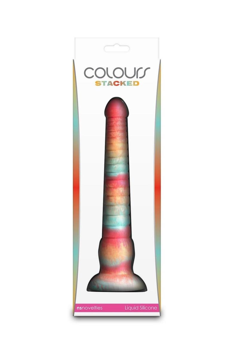 Colours Stacked Silicone Dildo 9in - Red/Gold