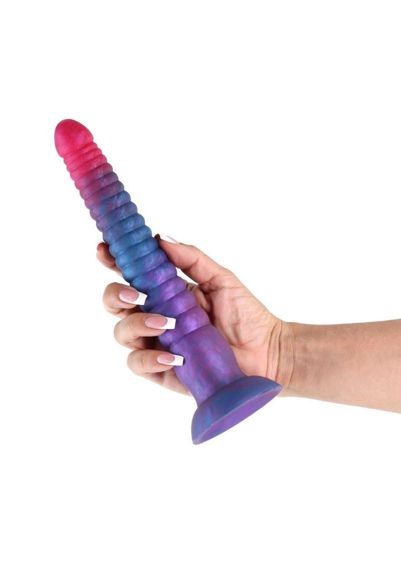 Colours Stacked Silicone Dildo 9in - Pink/Blue