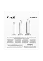 Crystal Trainer Glass Anal Plugs Kit (3pc Set) - Clear
