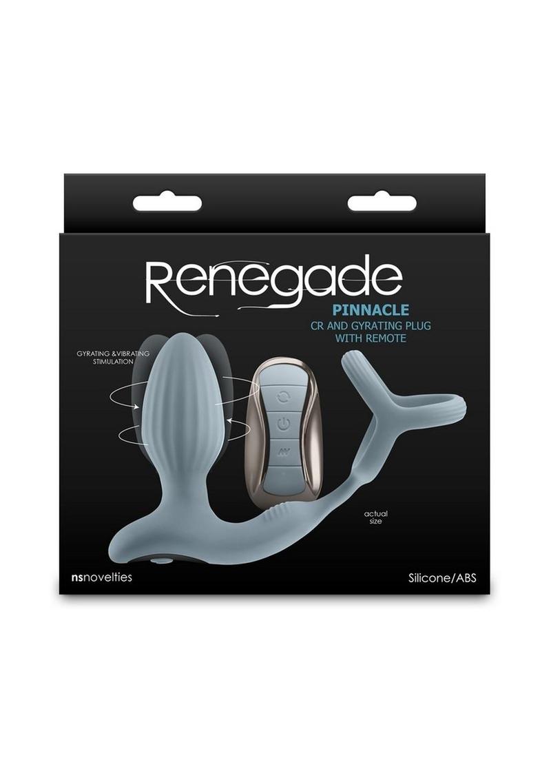 Renegade Pinnacle Rechargeable Silicone Prostate Stimulator with Remote Control - Gray