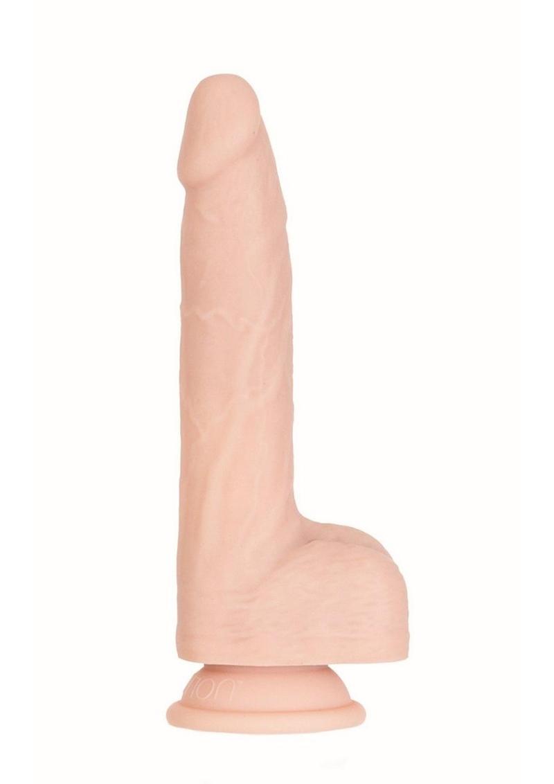 Naked Addiction Maximum Thrusting & Vibrating Rechargeable Silicone Dong with Remote Control 8.5in - Vanilla