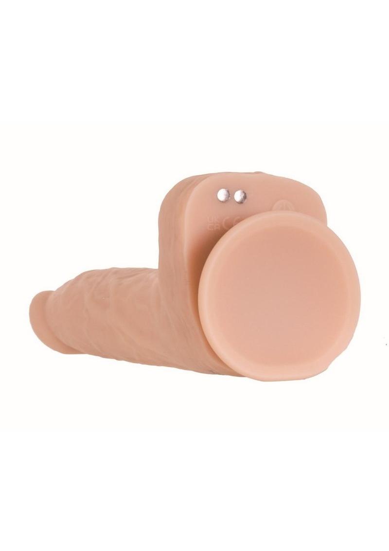 Naked Addiction Maximum Thrusting & Vibrating Rechargeable Silicone Dong with Remote Control 8.5in - Vanilla