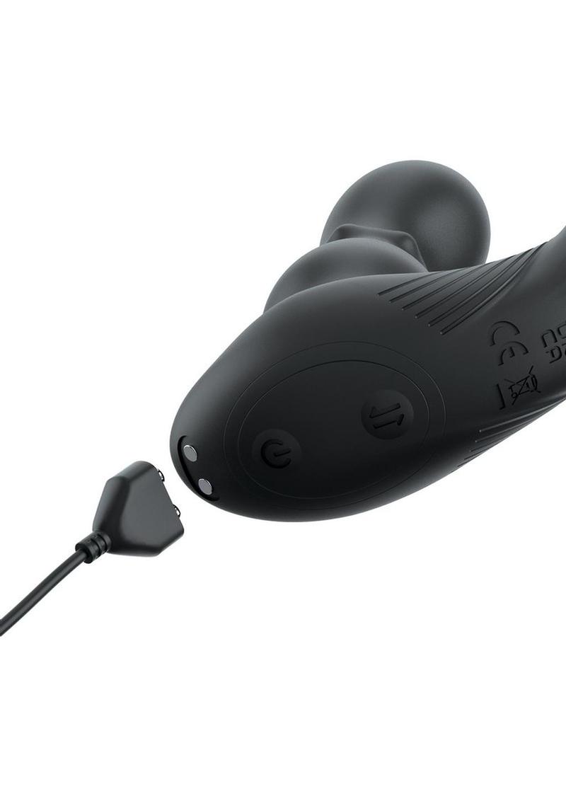 Anal Fantasy Elite Ass-Gasm Side and Glide Rechargeable Silicone Prostate Stimulator - Black